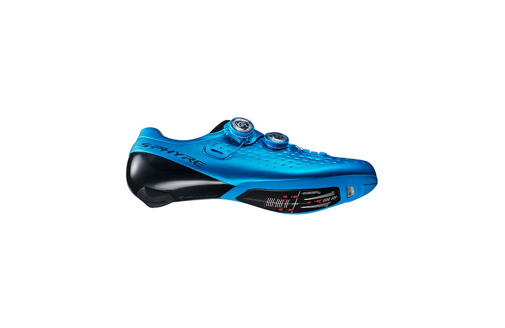 blue road cycling shoes