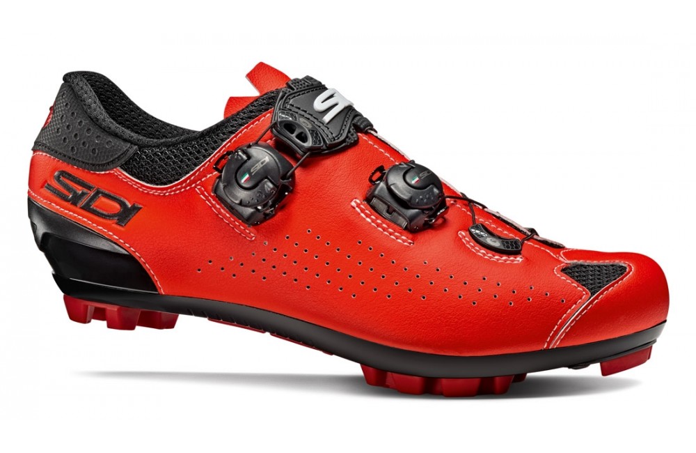 red sidi cycling shoes